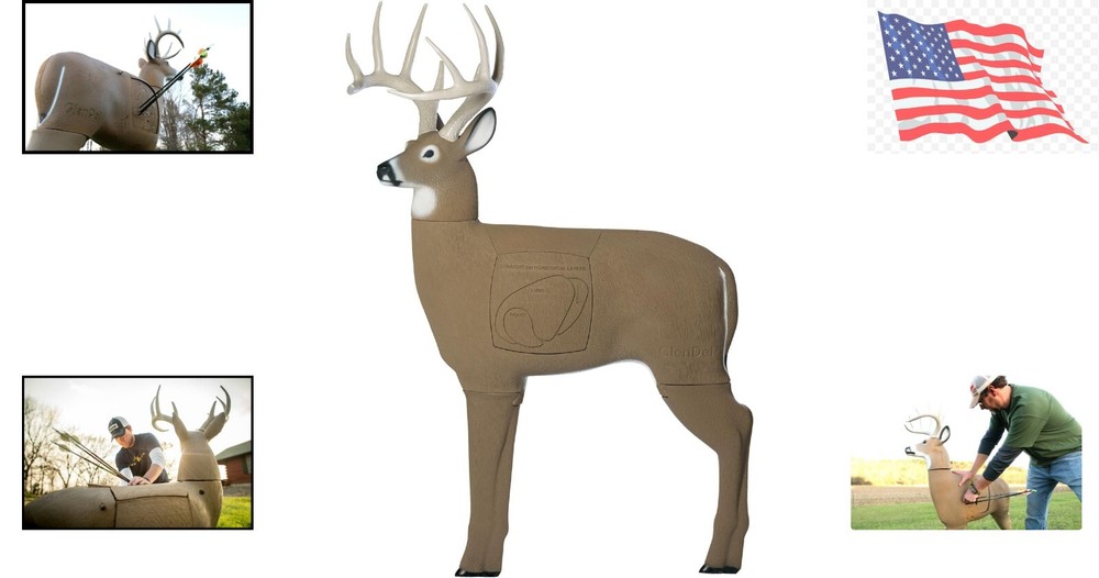 Realistic Lifelike 3D Buck Archery Target - Removable Head - Replaceable Insert