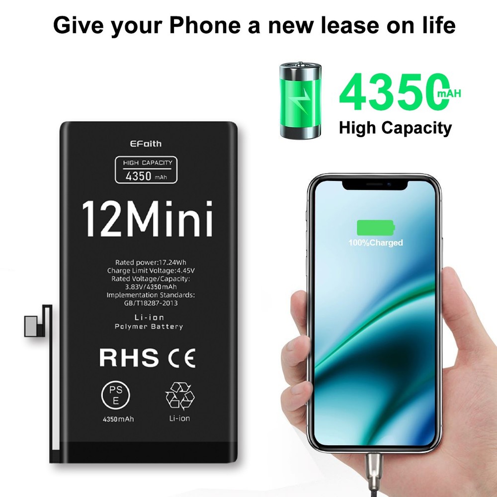 For Apple iPhone 12 Mini Battery Internal Replacement 4350 mAh + Tool Adhesive
