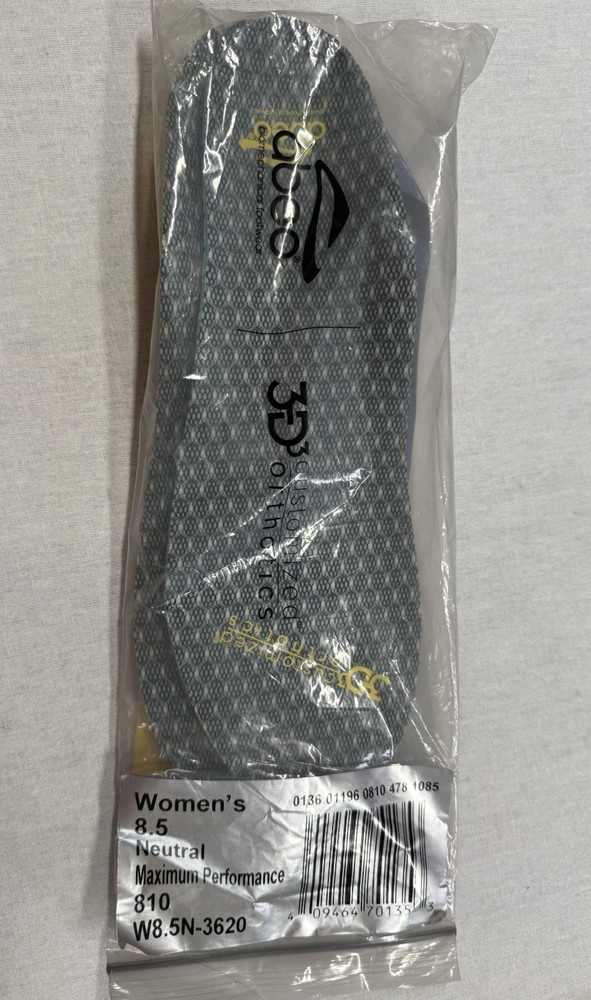 Woman's Size 8.5 Abeo 3D3 Customized Orthotics Neutral Maximum Performance 810