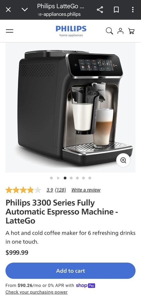 Philips EP3241 3200 Series LatteGo Fully Automatic Espresso Machine Black Bundle