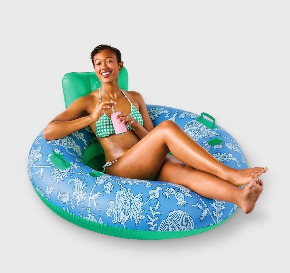 Roller Rabbit x Target Blue Floral Vines Round Pool Float