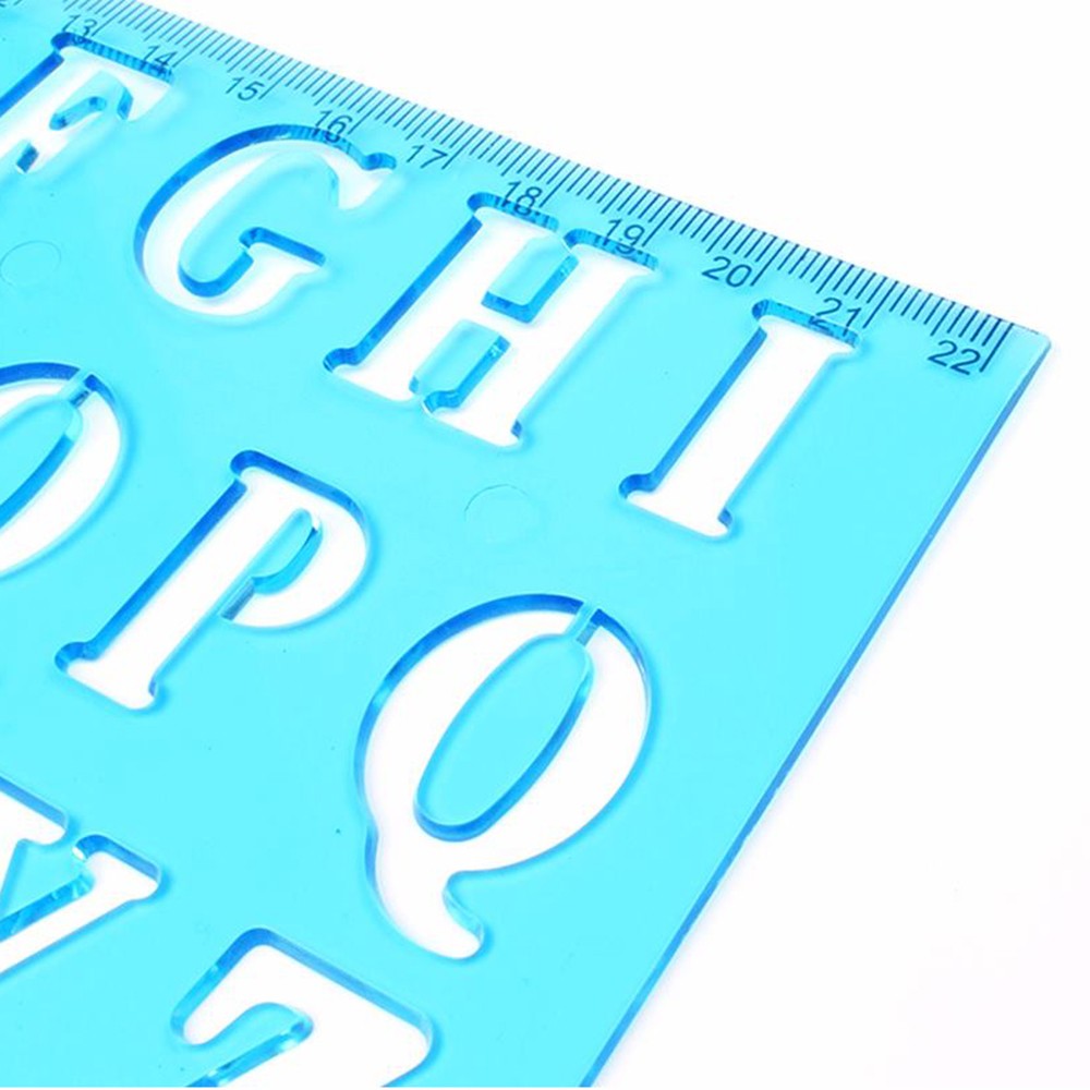 Plastic Drawing Ruler Alphabet & Number Hollow Template Stencil Learning TSWL