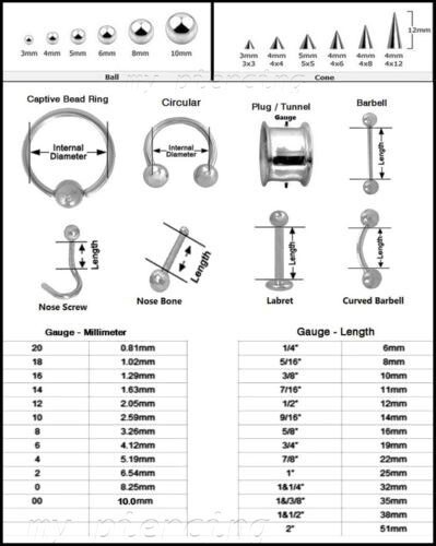 PAIR G23 Titanium Internal Thread Barbell Post Replacement Tongue & Nipple Ring