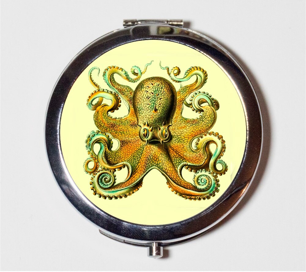 Victorian Haeckel Octopus Compact Mirror Make Up Pocket Mirror Cosmetic