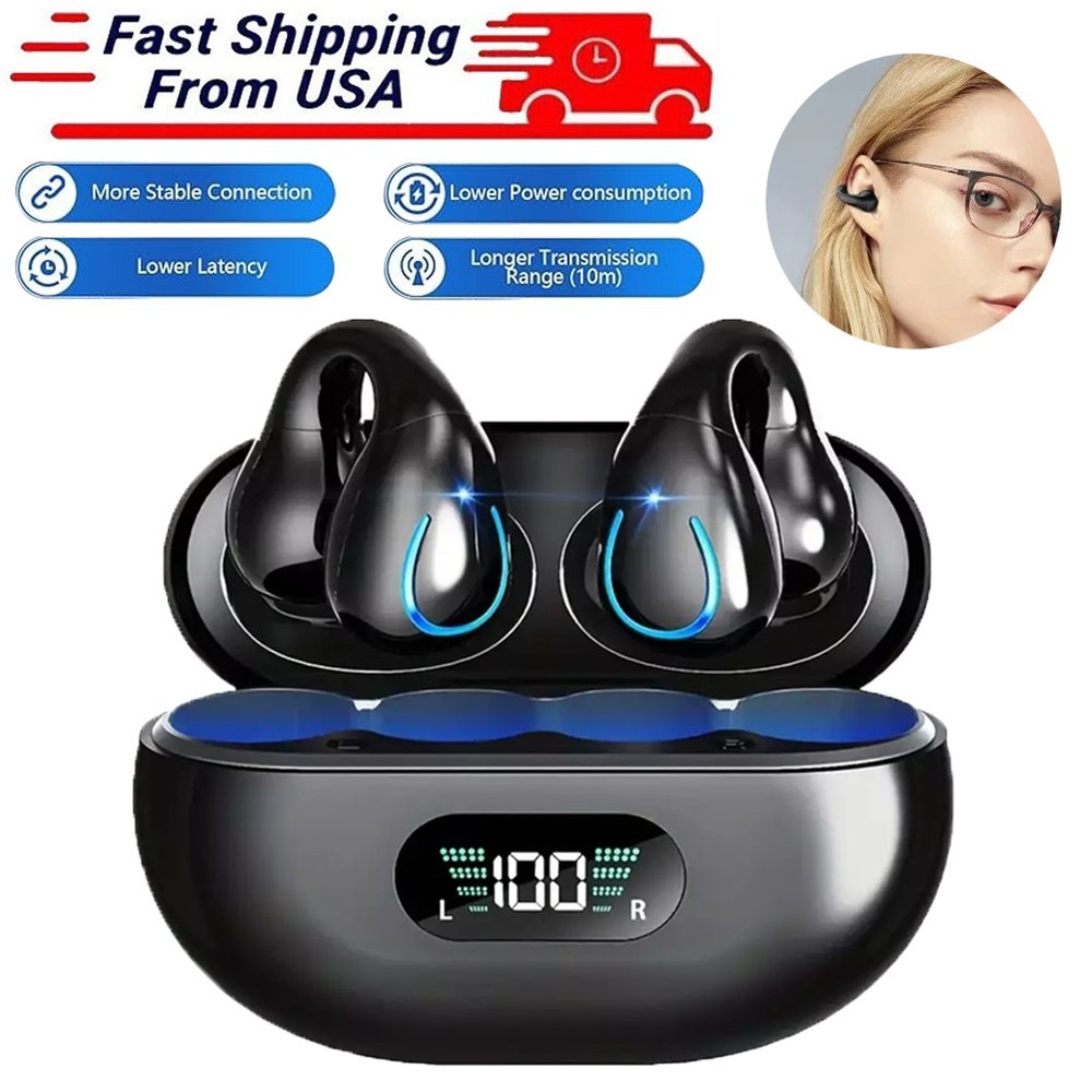 Wireless Bluetooth Earbuds with LED Display Charging Case for iPhone Android