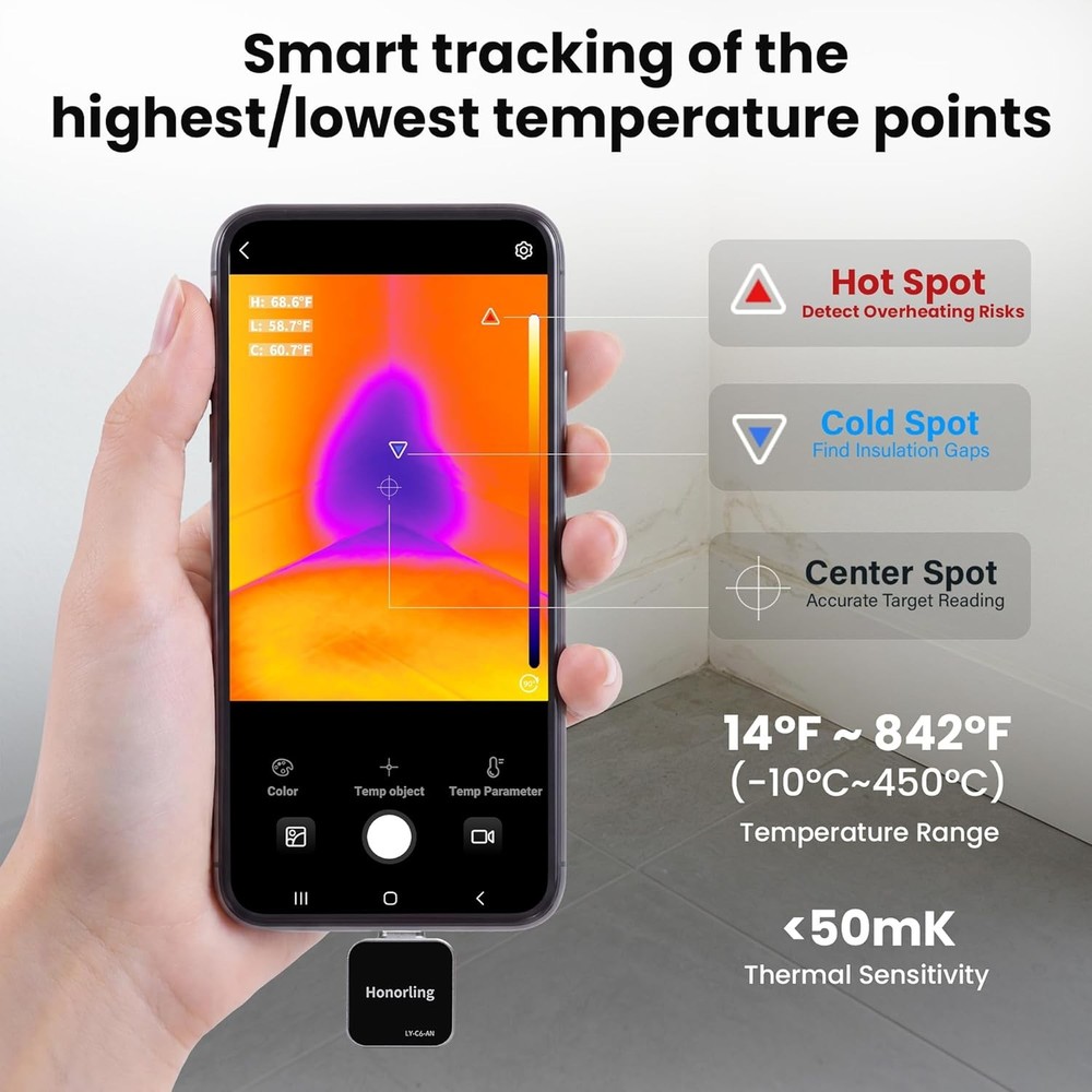 Thermal Imaging Camera 128x96 IR Resolution Infrared Camera for Android