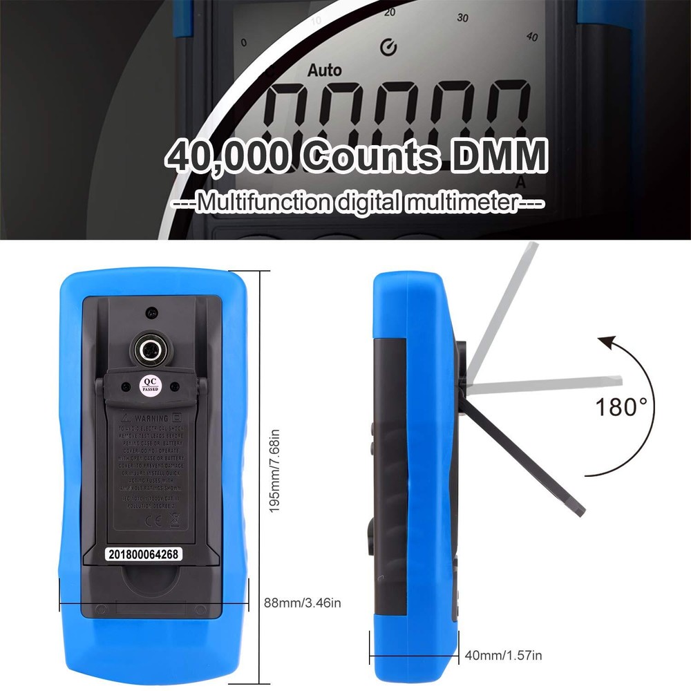 Holdpeak Digital Multimeter Auto Range 40000 Counts BarGraph AC/DC Volt AMP Test