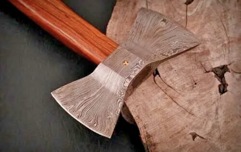 HANDMADE DAMASCUS STEEL DOUBLE HEAD AXE