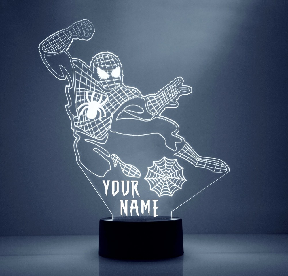 Spiderman Personalized FREE Superhero LED Night Light Lamp with Remote Control