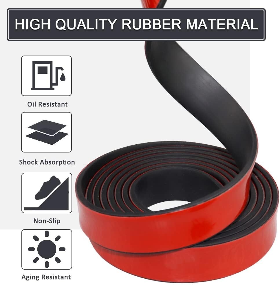Adhesive Rubber Strips Backing Self Stick Neoprene Solid Rubber Sheet 1x1/8"x10'