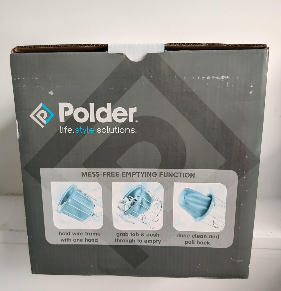 Polder Countertop Compost Bin, Grey - NEW