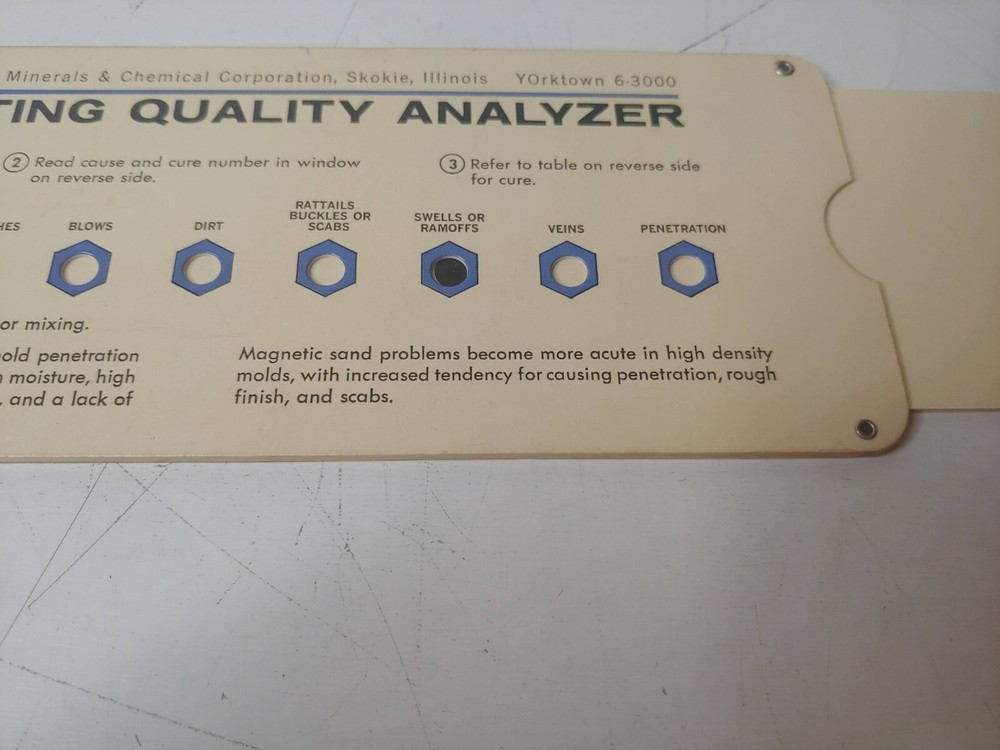 IMC Casting Quality Analyzer Slide Rule