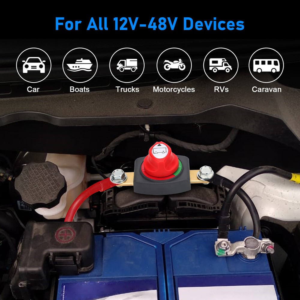 Battery Disconnect Switch Marine Isolator Cut-Off Power Master Battery Switch