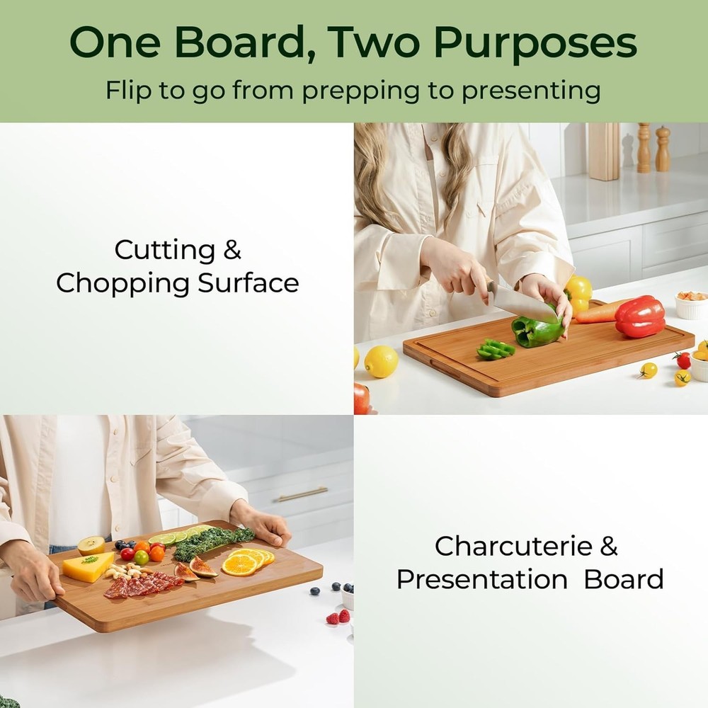 KeeCHEE® Extra Large Dark Carbonized Bamboo Cutting Board