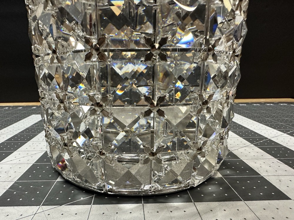 Decorative Multifaceted Gem Sparkly Vase For Candle Brushes Container