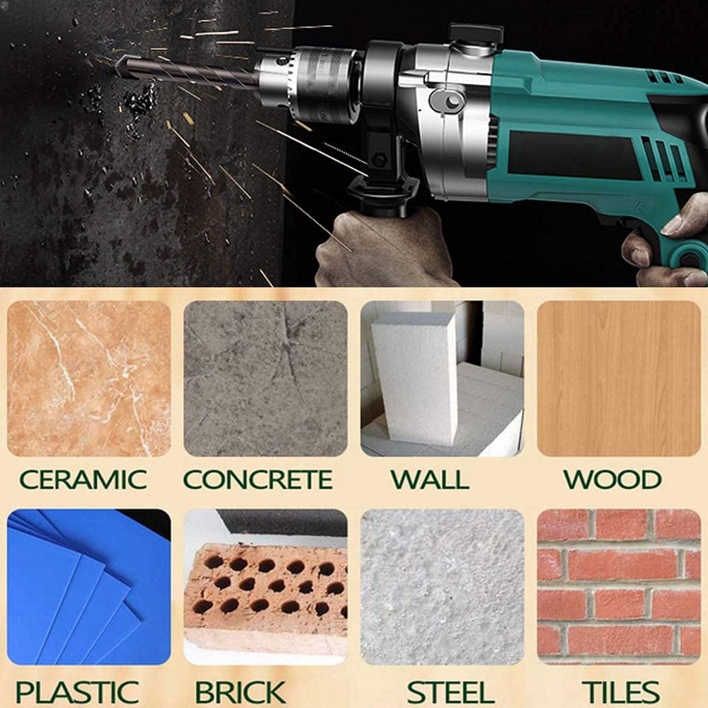 Masonry Drill Bit Set, 10 Pieces Concrete Drill Bits Set Ceramic Drill Bit Ca...