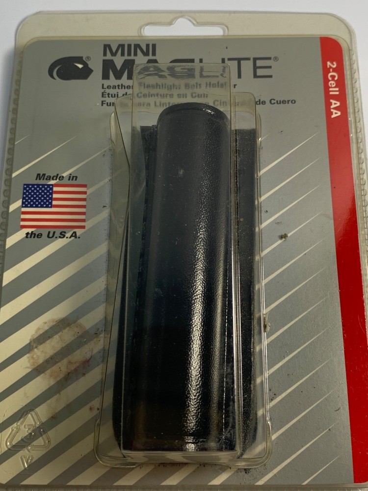 Mini MagLite 2-Cell AA Flashlight Leather Belt Holster