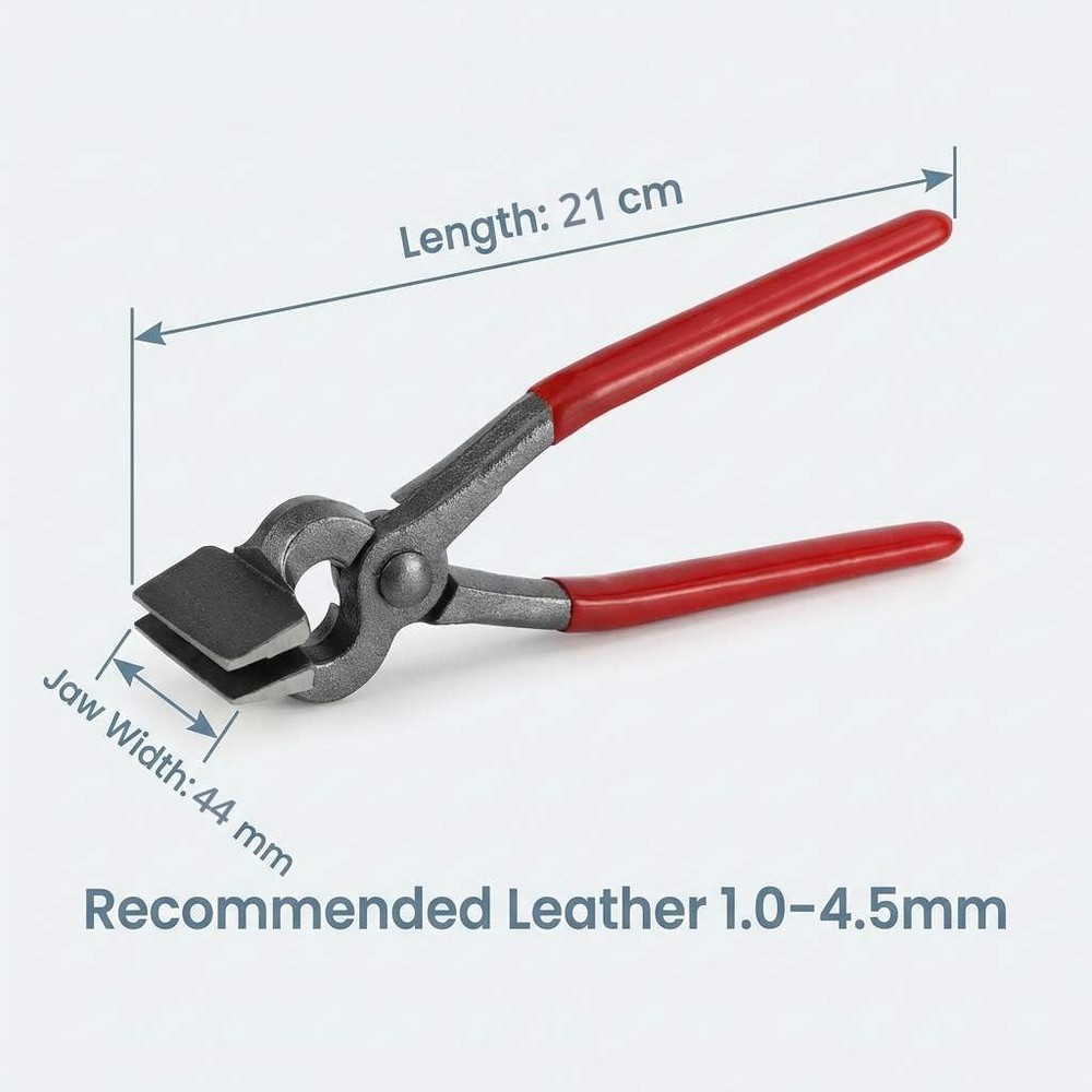 QWORK Flat Pliers Leather Press Pliers, Edge Adjustment Red