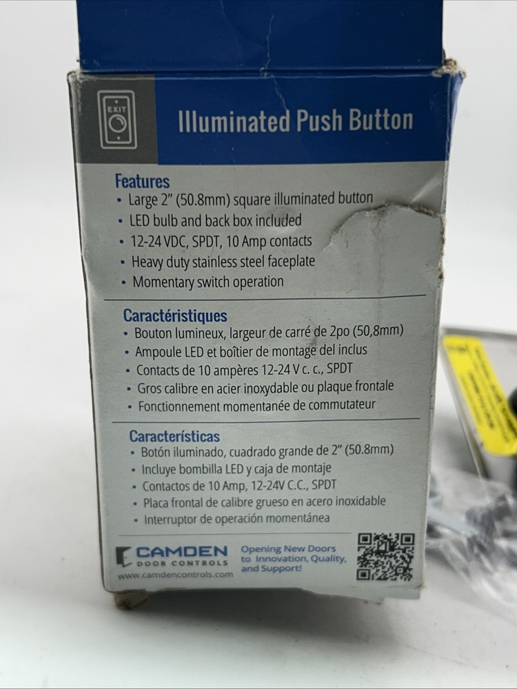 Camden CM-30EE Push To Exit Switch LED Illuminated Timer Green