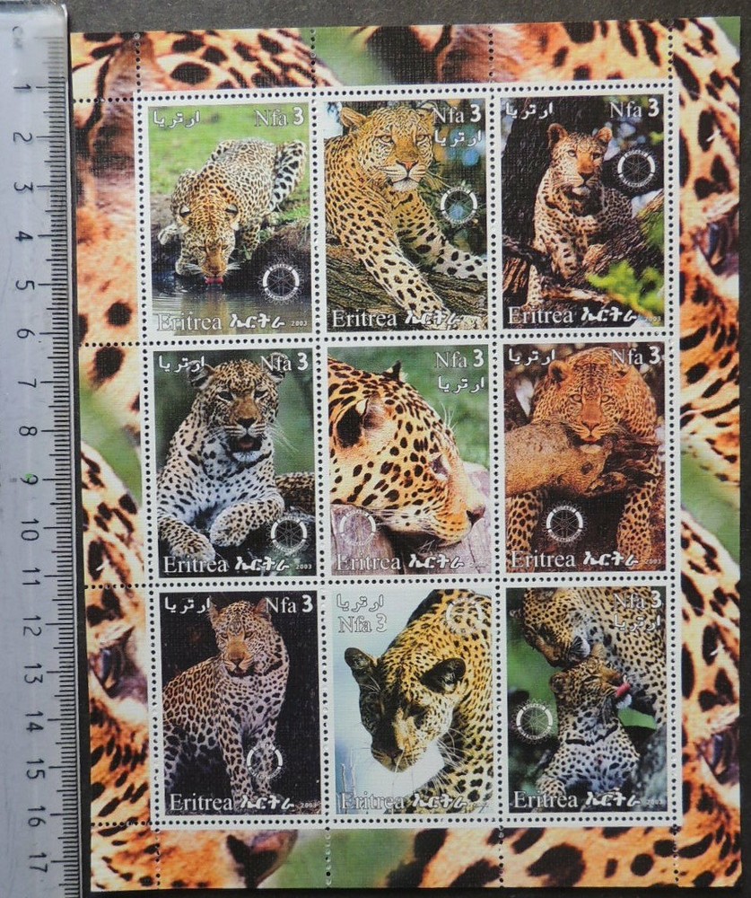 2003 animals big cats leopard rotary m/sheet MNH