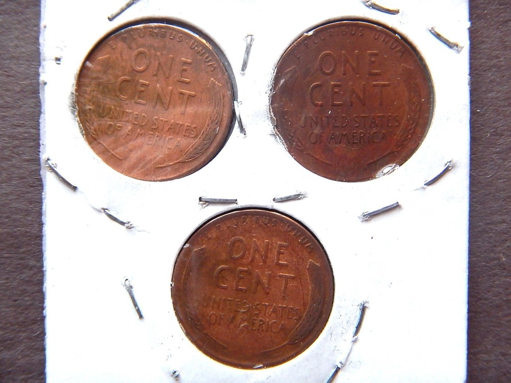 1945 (PDS) (3) Lincoln Pennies