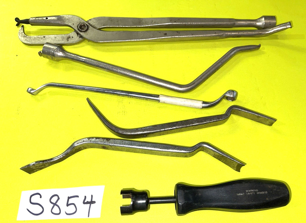 SNAP-ON TOOLS 6 PC. BRAKE SPRING PLIERS, TOOL,ADJUSTERS, BLEEDER, RETAINER TOOLS