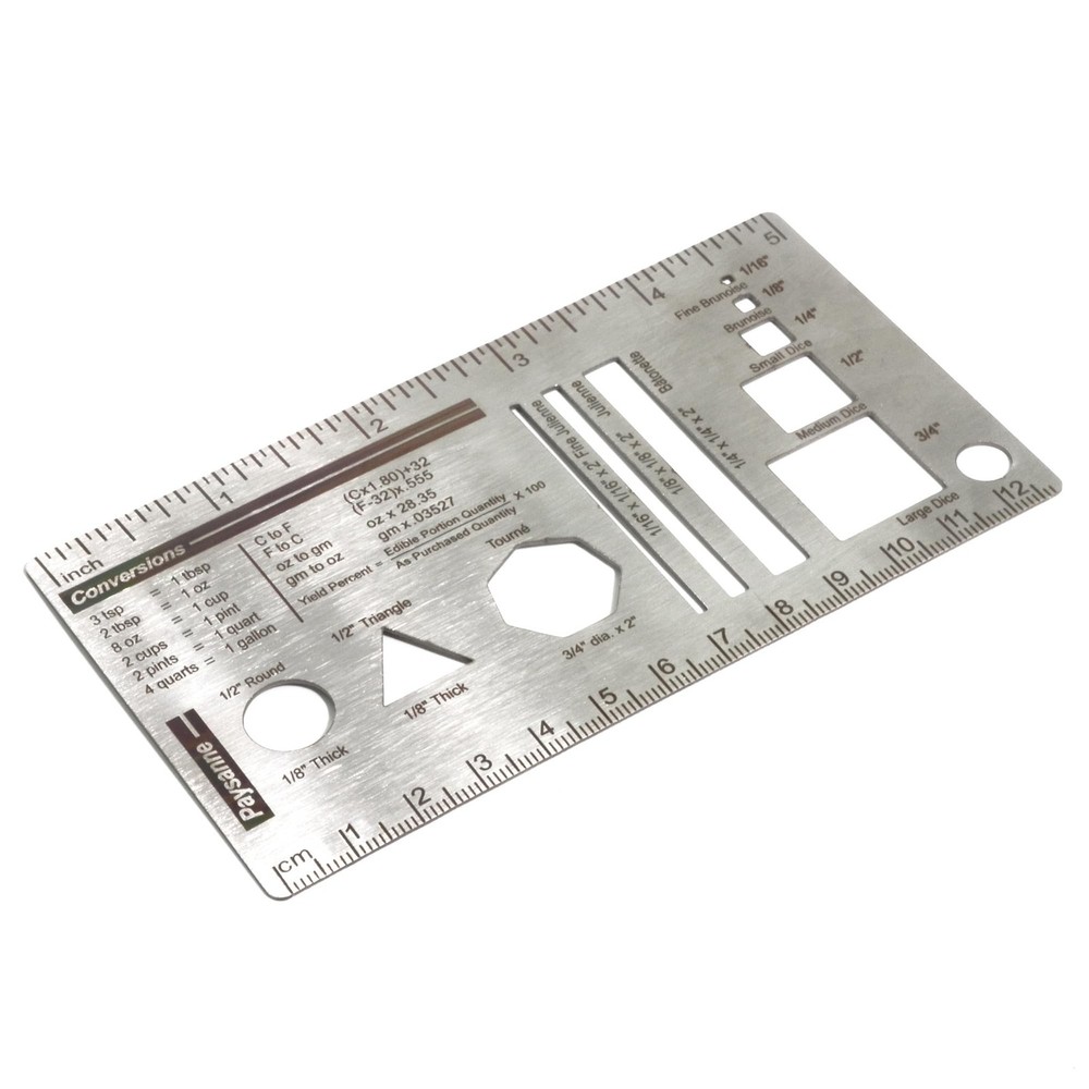 Culinary Ruler Stainless Streel Mini Cutting Reference Template Cooking Measu...