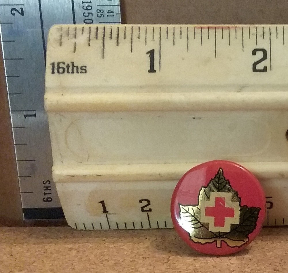 Vintage Junior Red Cross Tin Badge - Button Pinback