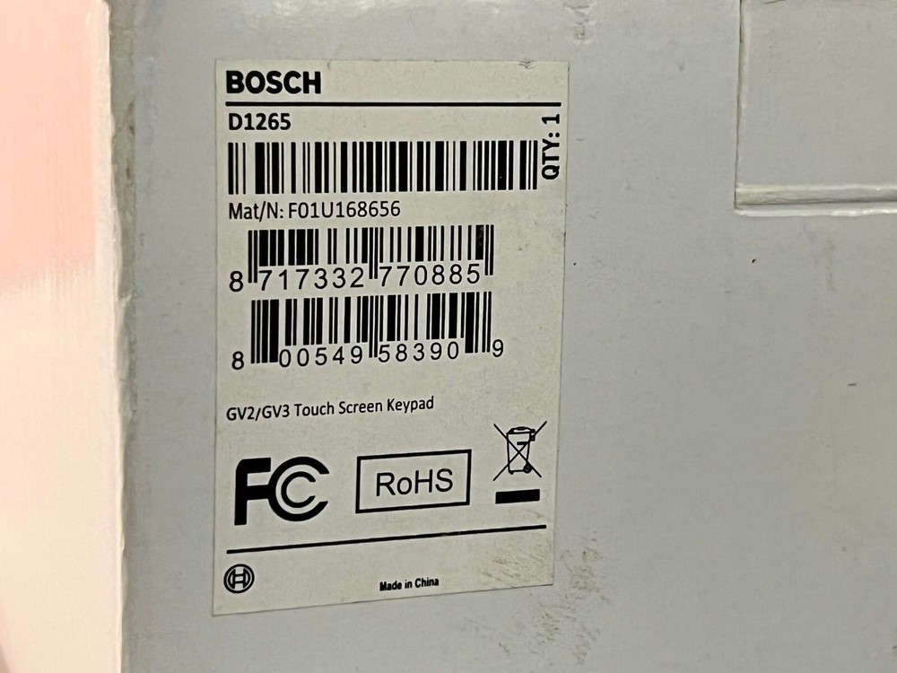 Bosch D1265 GV2/GV3 Touch Screen Keypad