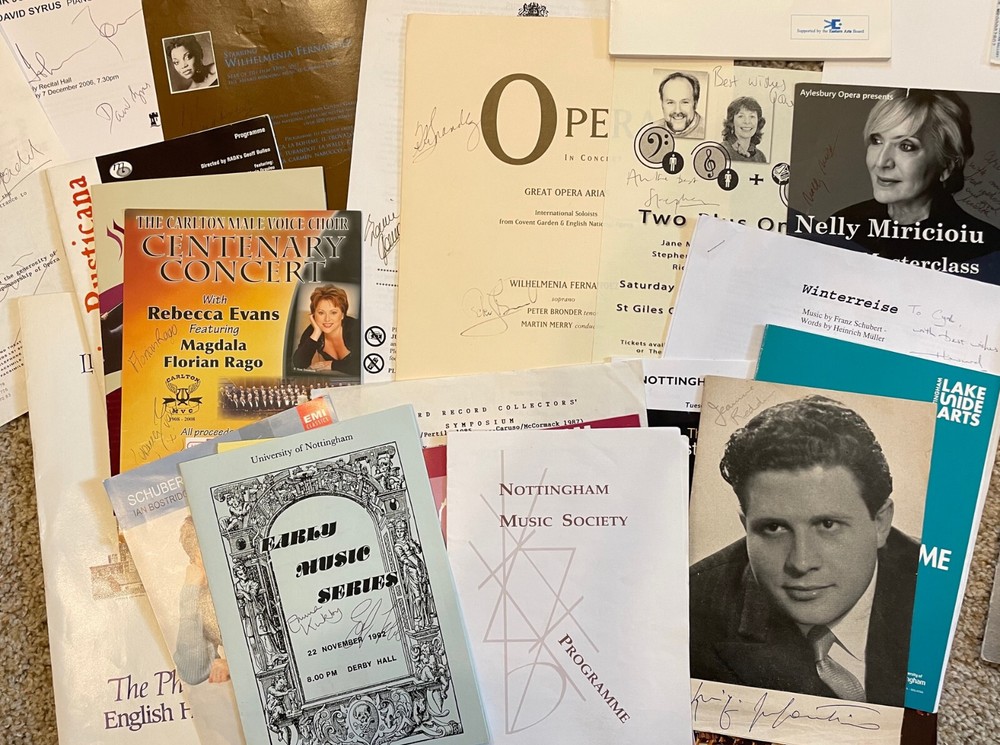Lot of 48 Signed British OPERA & CLASSICAL Programs & Flyers / Autographed 2000s