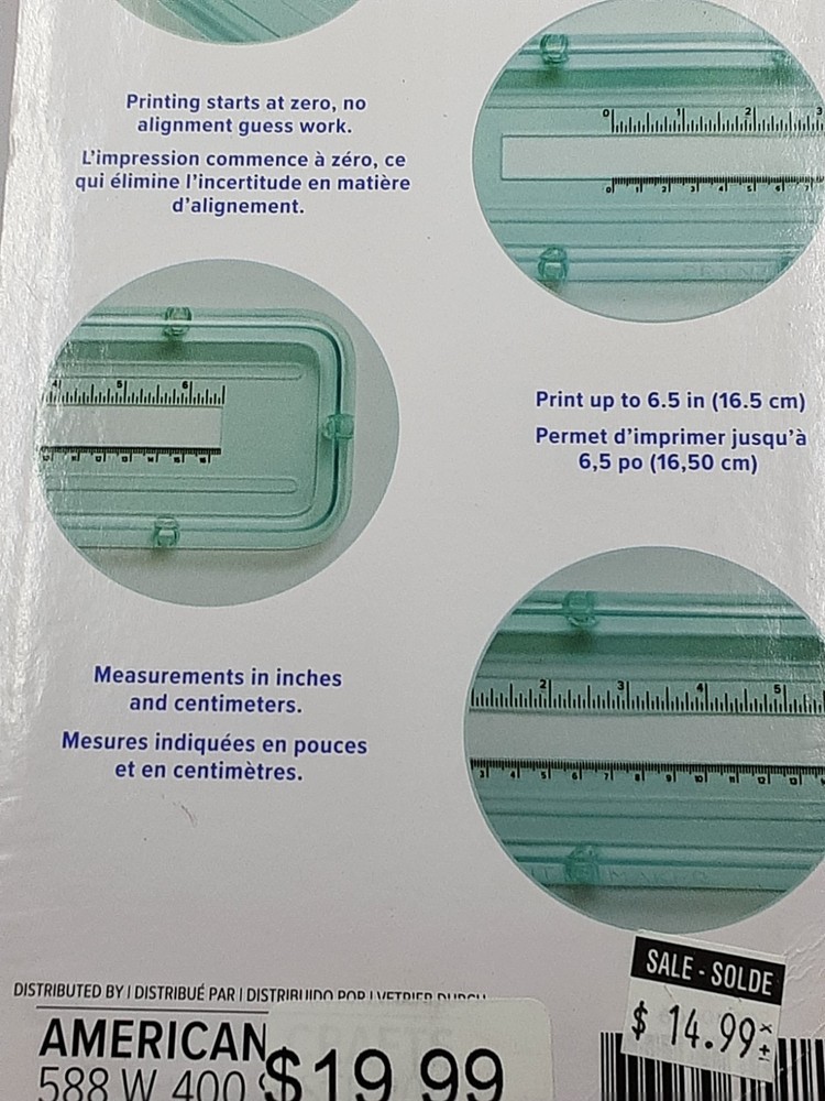 NEW We R Memory Keepers Print Maker 6 Inch Alignment Guide Plastic