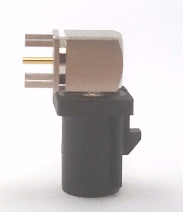 4pcs Automobile FAKRA Connector Right Angle Plug PCB Mount, Key Code: A (Black)