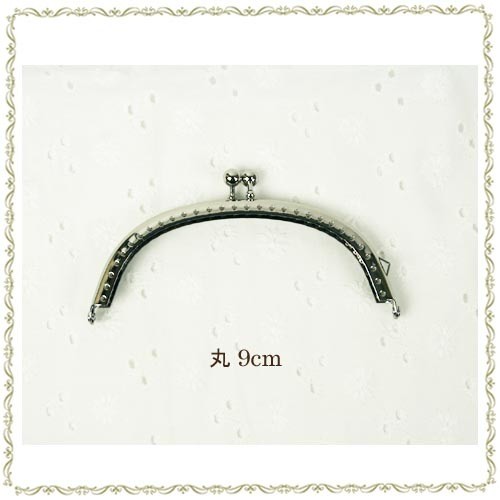 Perforated Round Purse Frame Clasp 9 cm Silver