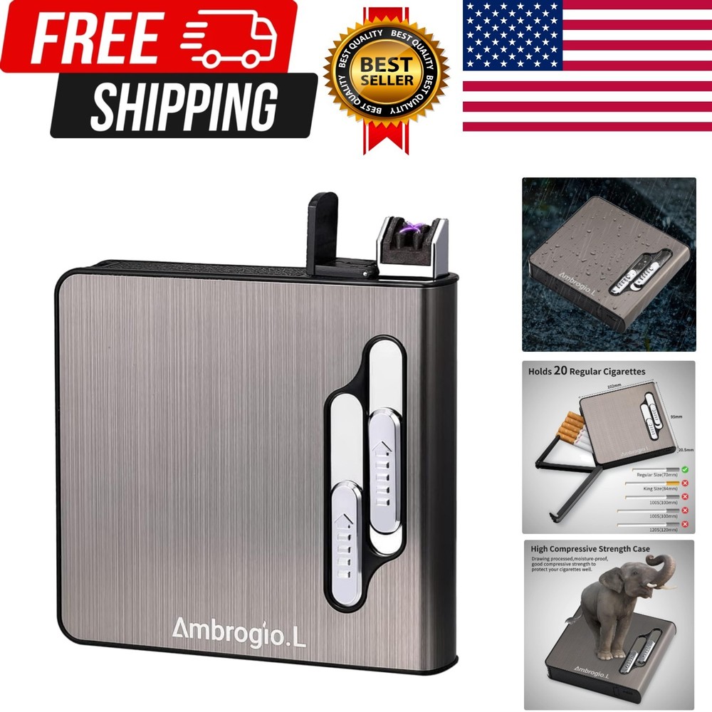 Full Pack 20 Regular Cigarettes Case Box Automatic Ejection Holder with Dual ...