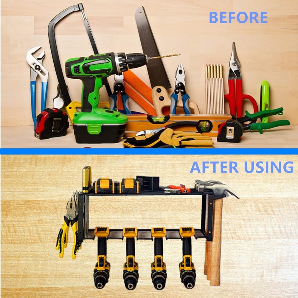 Power Tool Storage Organizer Rack, Tool Holder Wall Mount for Drill