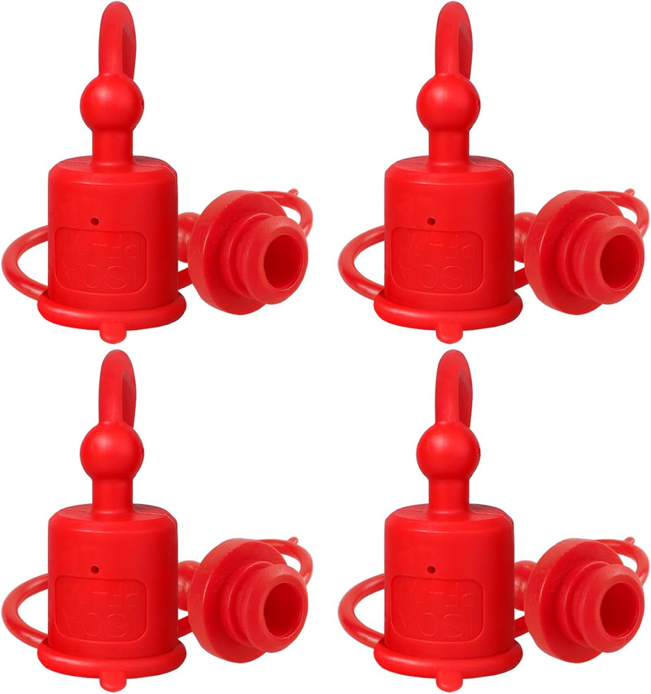 1/4" ISO5675 Hydraulic Quick Coupler Dust Cap and Plug, 4 Sets Rubber Plug Cover