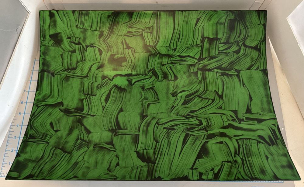Lux Wood Lacquer Malachite Pattern Magazine Tray