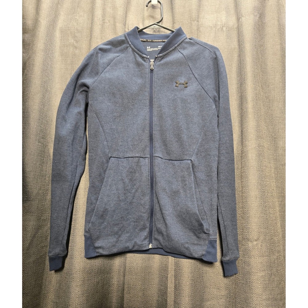 Under Armour Full Zip Jacket Athletic Warm Up Fitted Blue SM