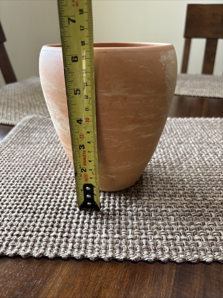 Studio Art Pottery Earthenware Planter Germany Orange Swirl