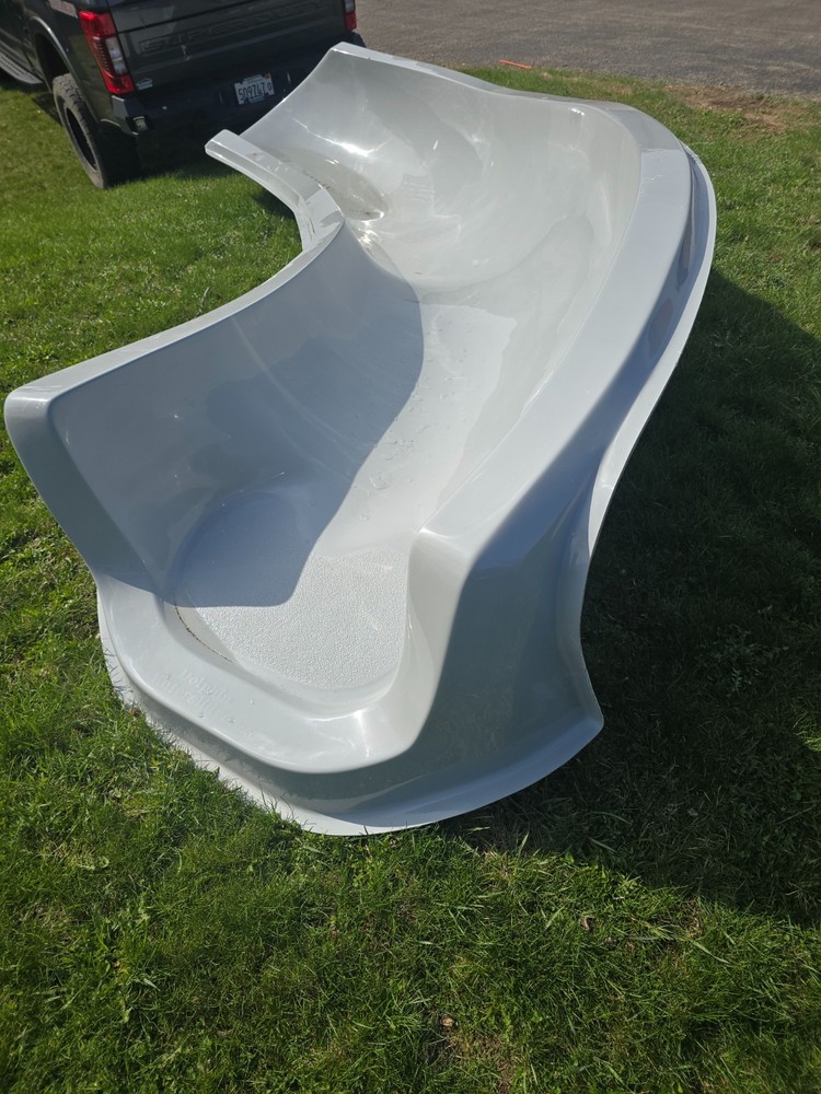 Dolphin Slides 15'5" Left Turn Pool Slide – Light Gray