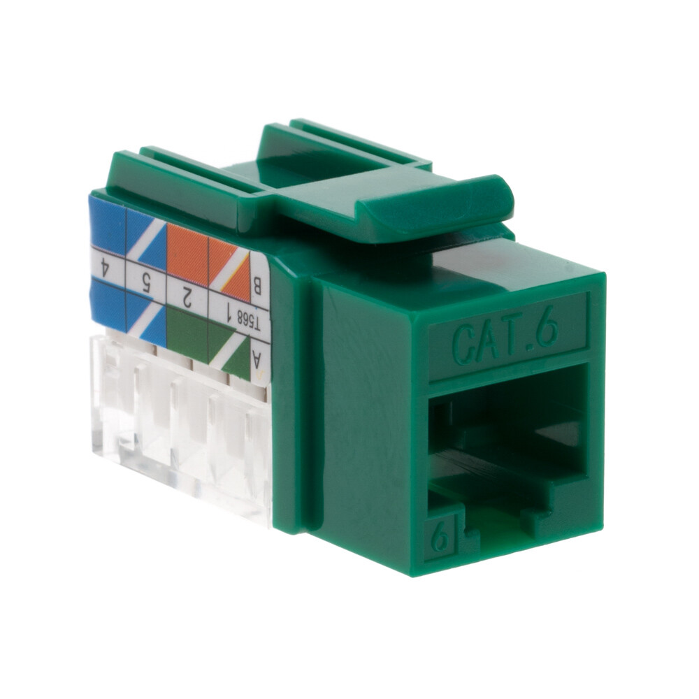 100 pcs Cat6 Punchdown Keystone Jack Green 45 Degree Angle Ethernet Network PACK
