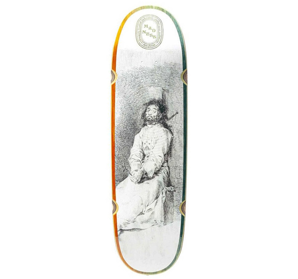 Madness 9" Bound Garroted Man Resin-7 White Embossed Bottom Skateboard Deck