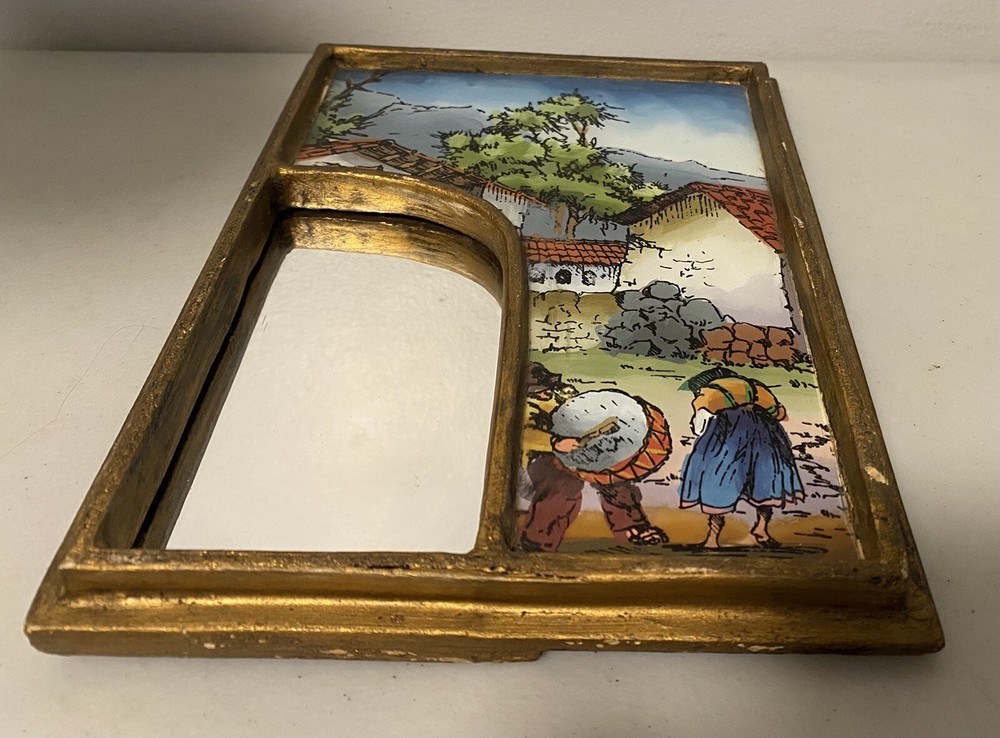 Vintage Peruvian Hand Painted Mirror