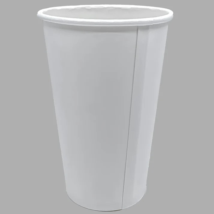 1000 Pack Disposable Poly Paper Hot /Cold Coffee Tea Cups Only 16 Oz Case White
