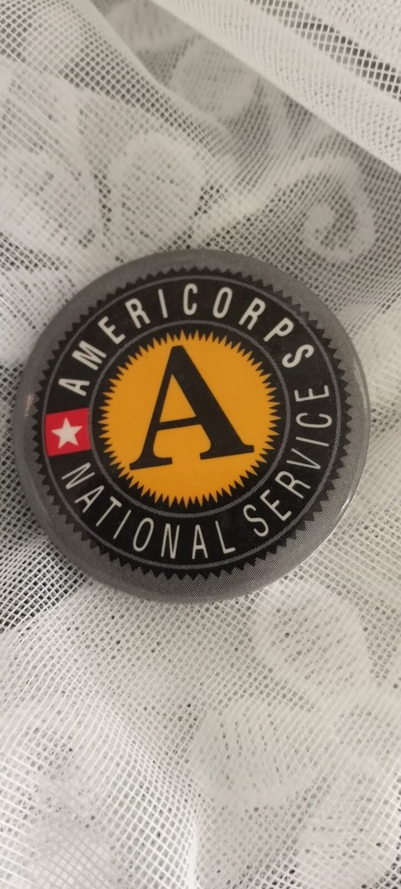 Americorps Pin National Service Black Background