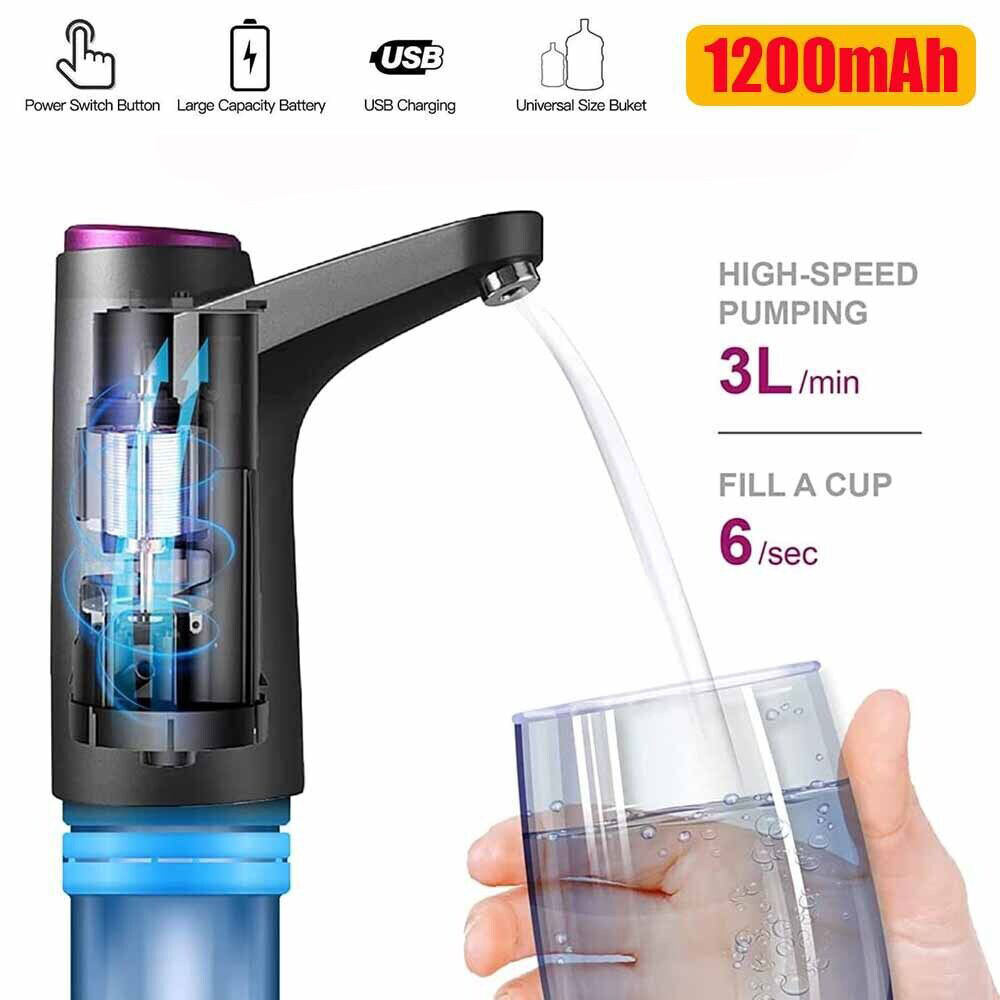 Water Bottle Switch Pump Electric Automatic Universal Jug Dispenser USB 5 Gallon