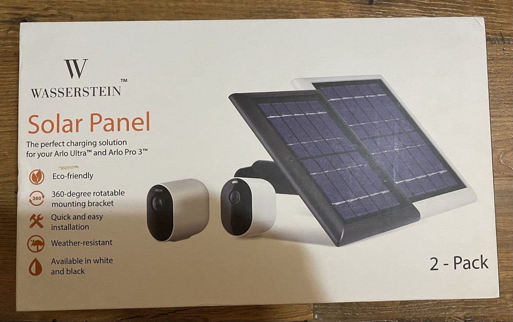 Wasserstein 2W 5 Volt Solar Panel 4m Cable for Arlo Ultra 2 Models 2 Pack White
