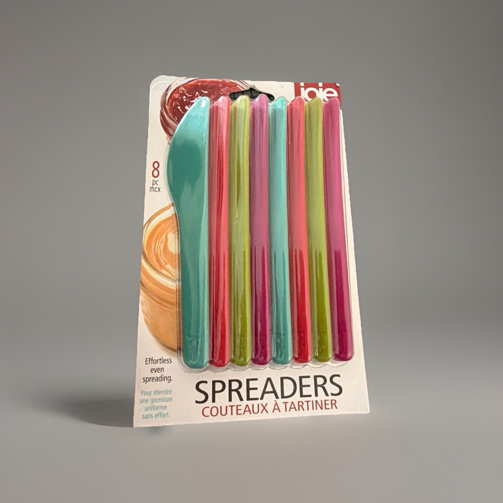 8pc Joie Spreaders Set, Reusable Plastic Knives, Strong and Durable, New