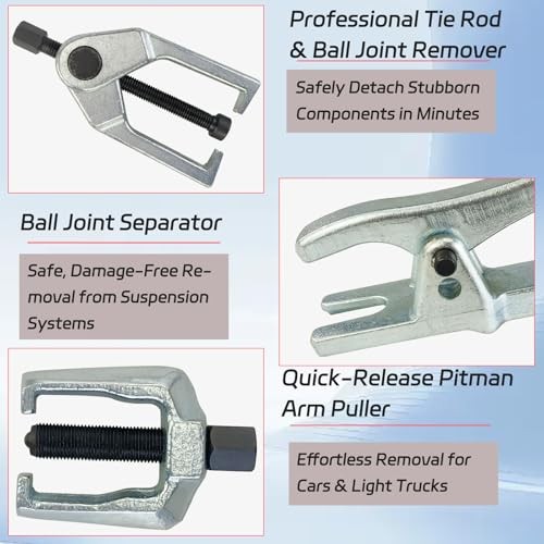 5-Piece Professional Front End Service Tool Kit | Pitman Arm Puller, Ball