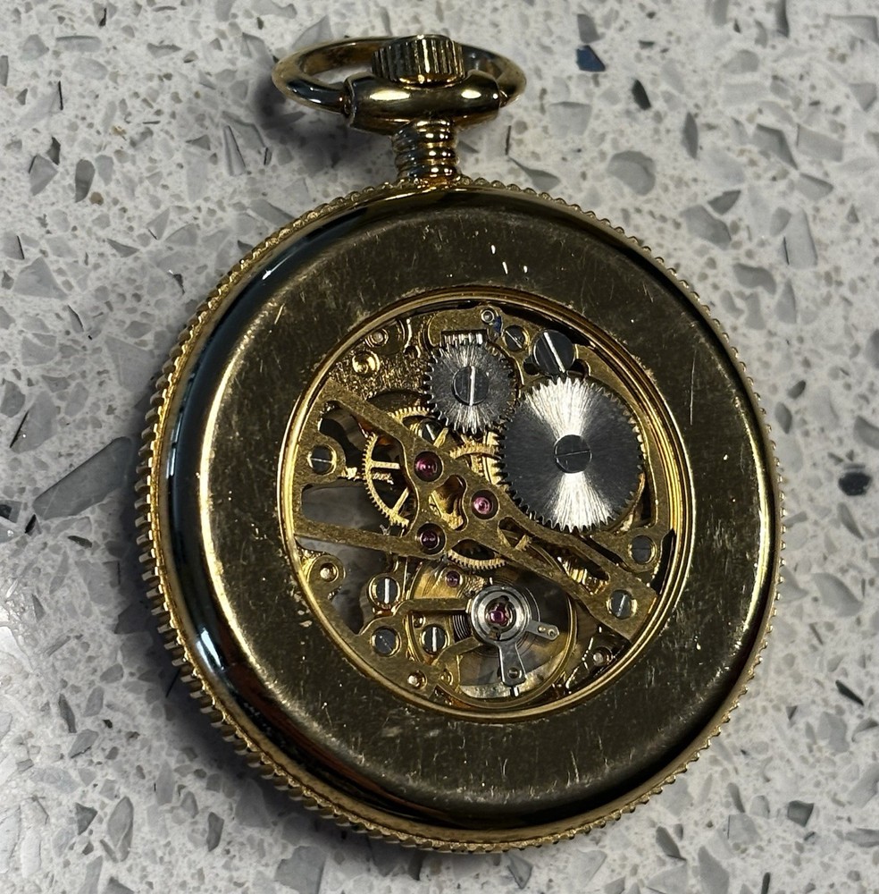 Rapport Pocket Watch Open Face Gold Plated Wind Up Working